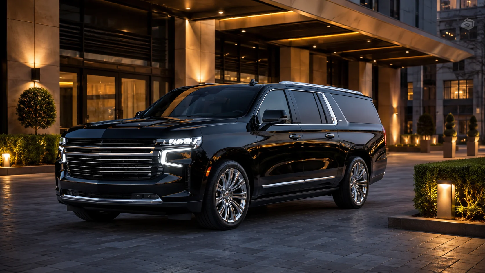 Black luxury suburban SUV
